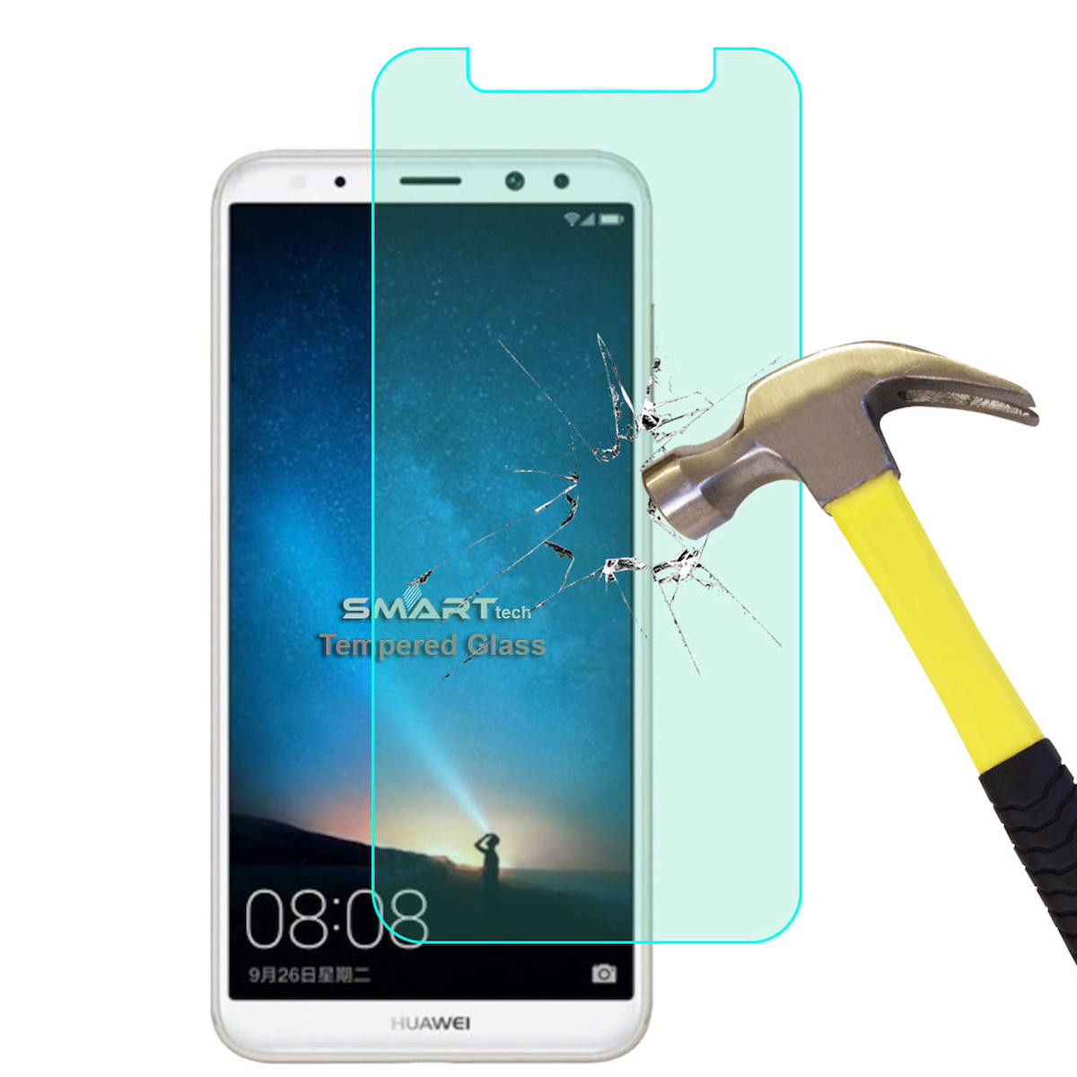 Smart Tech Huawei Mate 10 Lite Kırılmaz Temperli Cam Parlak Ekran Koruyucu