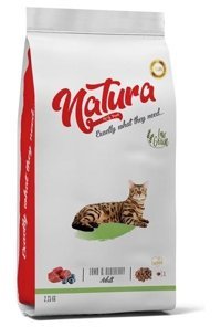 Natura Kuzu Etli-Yaban Mersinli Yetişkin Kuru Kedi Maması 2.25 kg