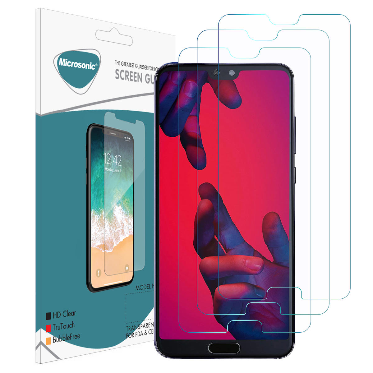 Microsonic Huawei P20 Pro Temperli Cam Parlak Ekran Koruyucu