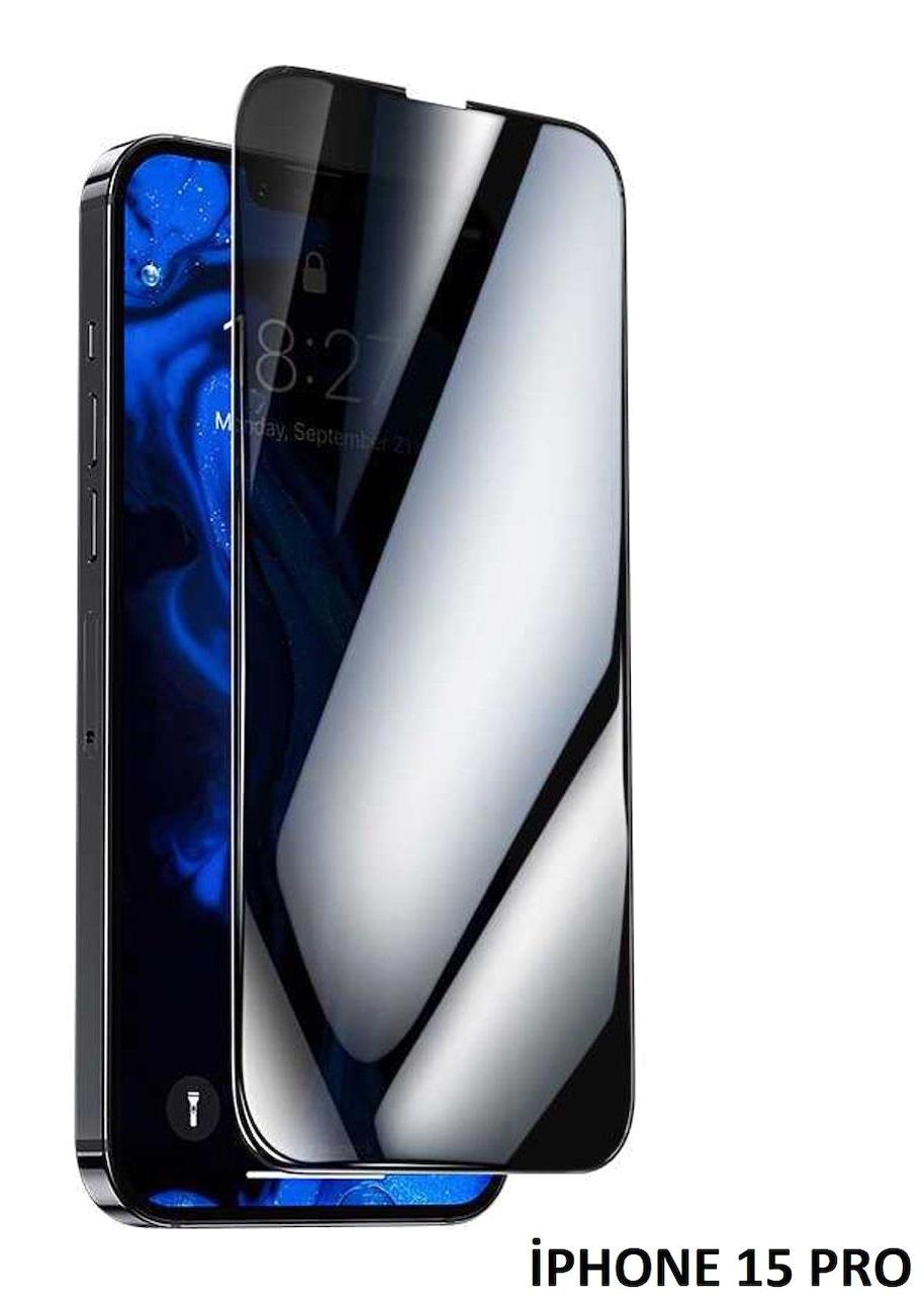 Miscase Apple iPhone 15 Pro Kırılmaz Temperli Cam Gizli Hayalet Ekran Koruyucu