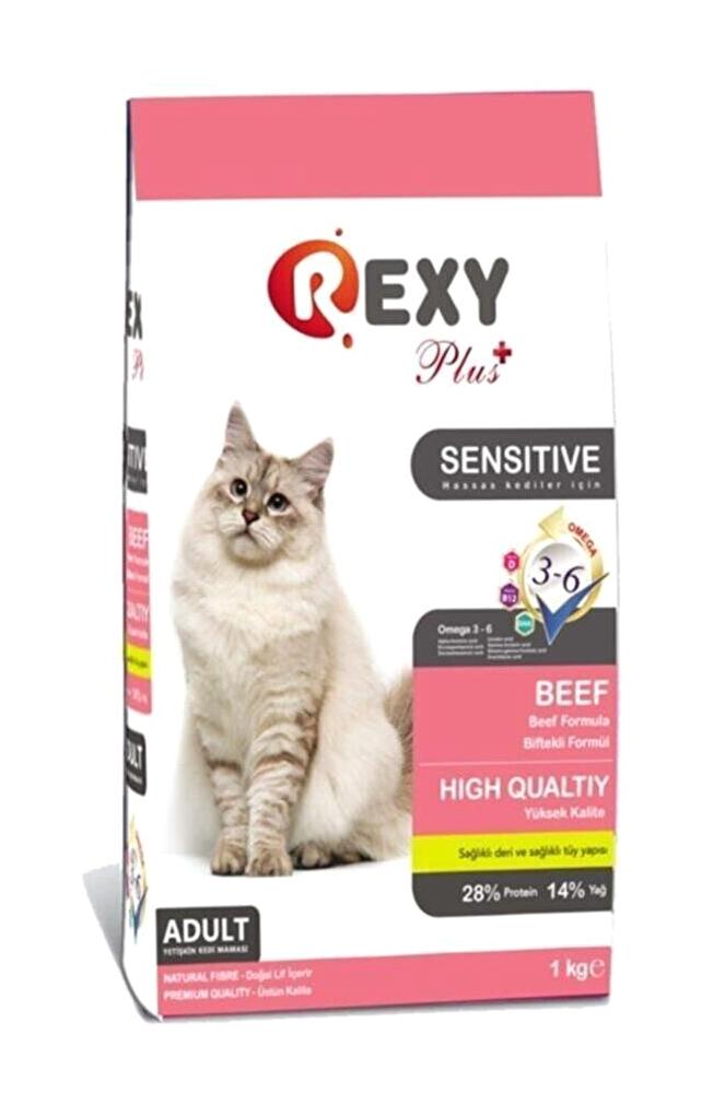 Rexy Sensitive Biftekli Yetişkin Kuru Kedi Maması 1 kg