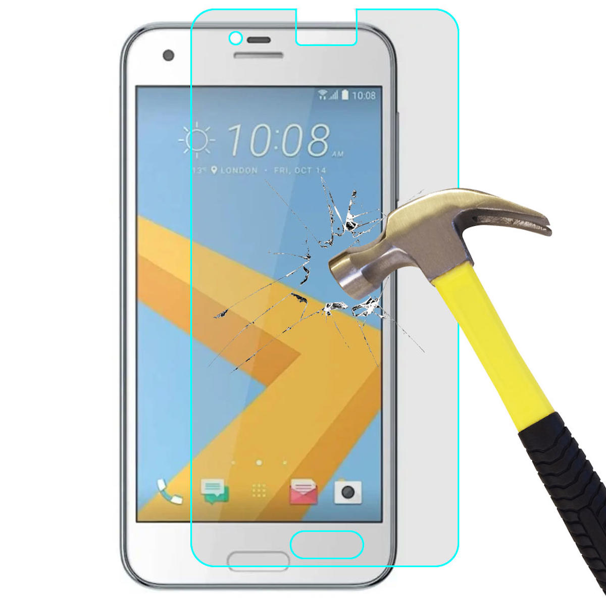 Smart Tech HTC One A9 Kırılmaz Temperli Cam Parlak Ekran Koruyucu