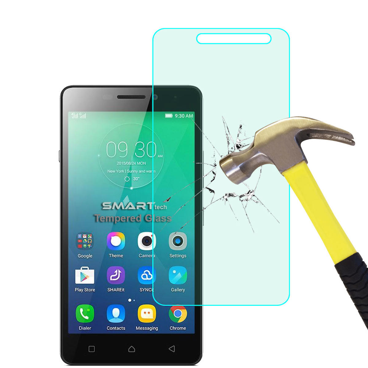 Smart Tech Lenovo Vibe P1M Kırılmaz Temperli Cam Parlak Ekran Koruyucu