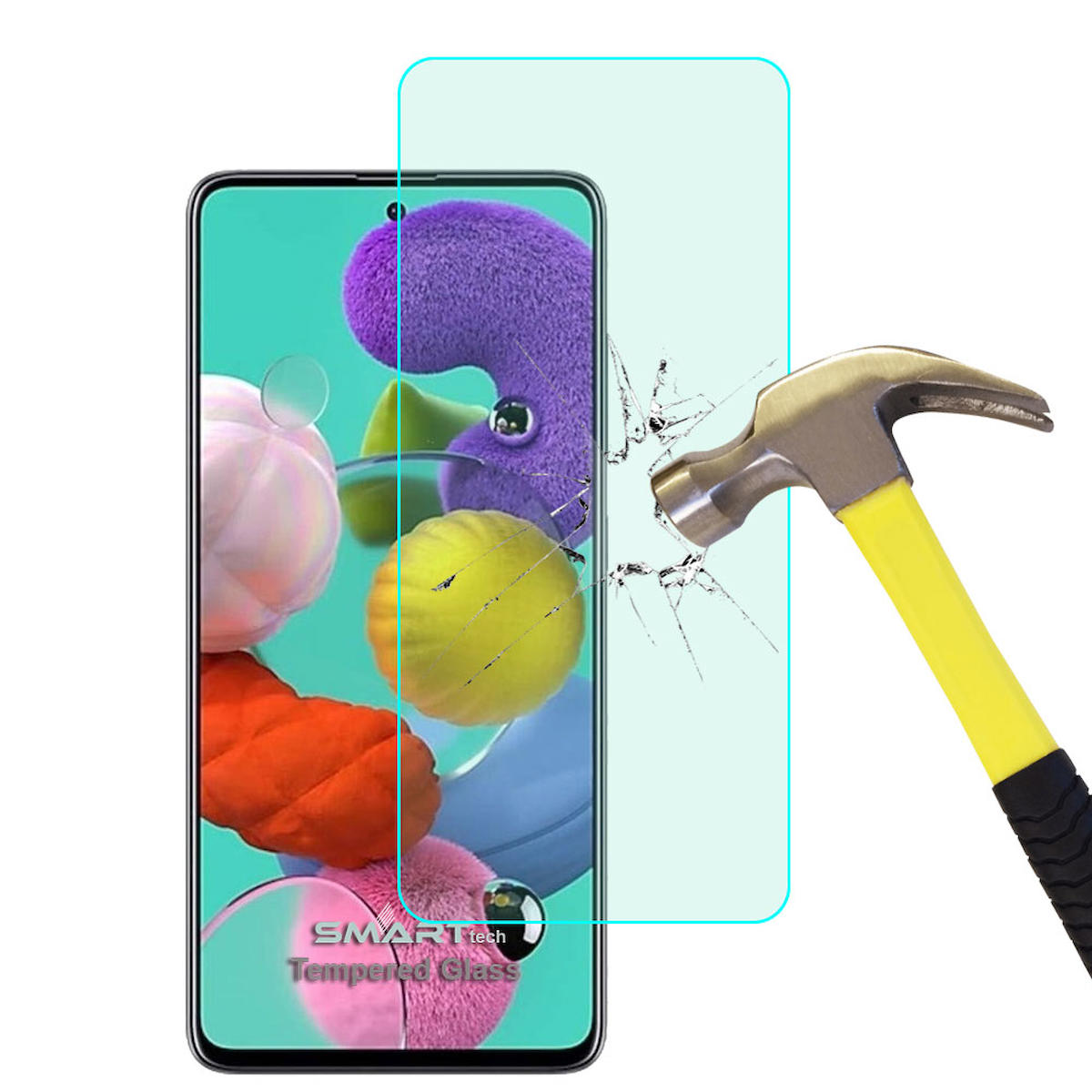 Smart Tech Samsung Galaxy A51 Kırılmaz Temperli Cam Parlak Ekran Koruyucu