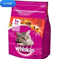 Whiskas Biftekli - Havuçlu Yetişkin Kuru Kedi Maması 3x300 gr
