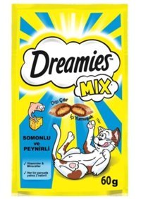 Dreamies Mıx Peynirli-Somonlu Yetişkin Kedi Ödül Maması 60 gr