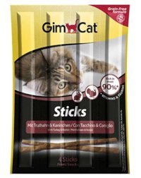 Gimcat Sticks Hindi Eti-Tavşanlı Yetişkin Kedi Ödül Çubuğu 4x50 gr
