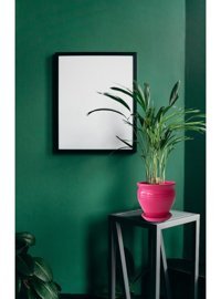 Evdek Tabaklı Çömlek Yuvarlak Saksı 22x22 cm Pembe