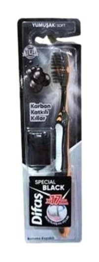 Difaş Silver Black Yumuşak Diş Fırçası Siyah