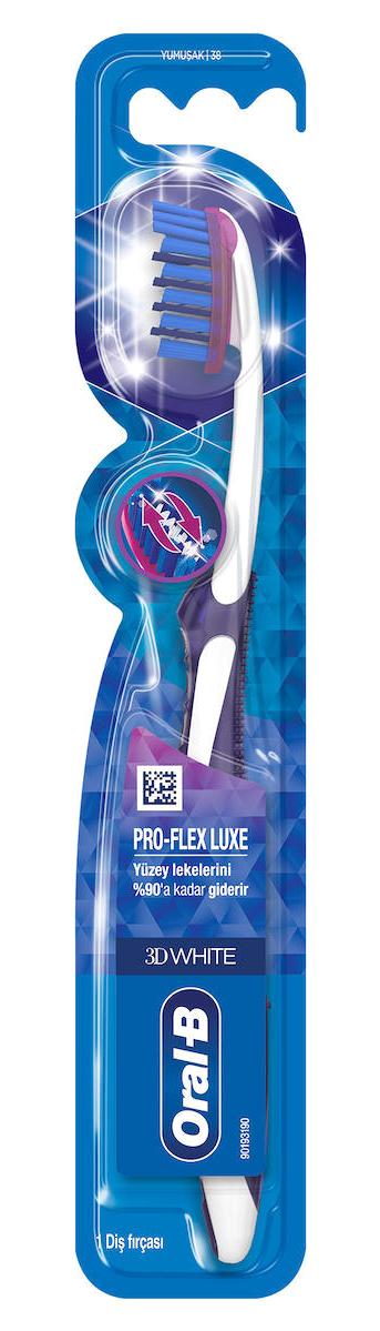 Oral-B Pro-Flex Luxe 3D Beyazlık Yumuşak Diş Fırçası Beyaz Mor