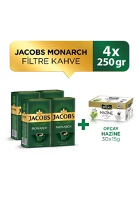 Jacobs Monarch Filtre Kahve 250 Gr X 4 Adet + Ofçay Hazine 30 X 15 Gr