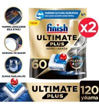 Finish Ultimate Plus Hepsi 1 Arada Tablet Bulaşık Makinesi Deterjanı 2x60 Adet