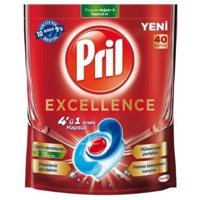 Pril Excellence 4'ü 1 Arada Tablet Bulaşık Makinesi Deterjanı 40 Adet