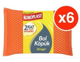 Koroplast Bol Köpük Bulaşık Süngeri 6'lı