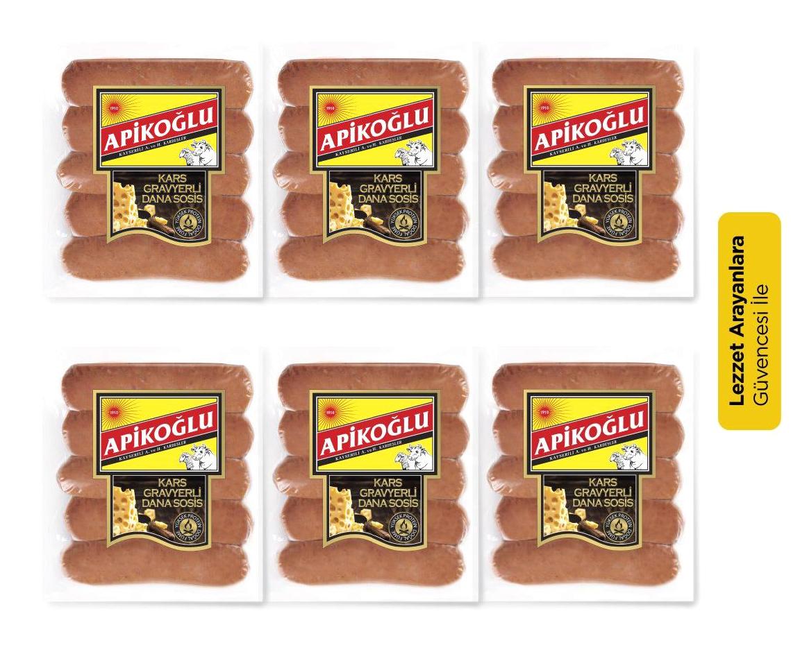 Apikoğlu Dana Kars Gravyerli Uzun Sosis 6x250 gr