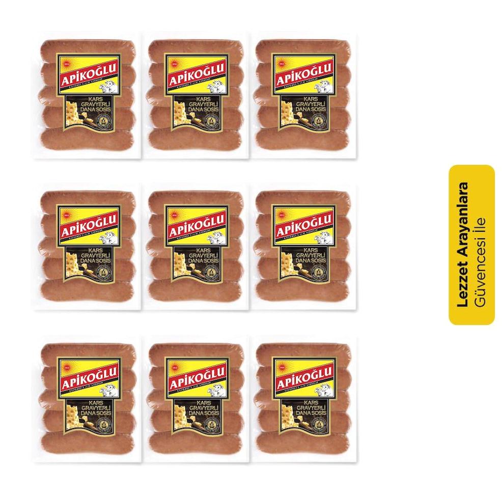 Apikoğlu Dana Kars Gravyerli Uzun Sosis 9x250 gr