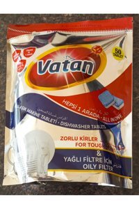 Vatan Hepsi 1 Arada Tablet Bulaşık Makinesi Deterjanı 50 Adet