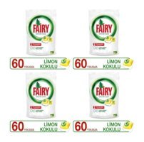 Fairy Hepsi Bir Arada Limon Kokulu Tablet Bulaşık Makinesi Deterjanı 4x60 Adet
