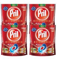 Pril Excellence 4'ü 1 Arada Tablet Bulaşık Makinesi Deterjanı 4x22 Adet