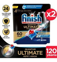 Finish Quantum Ultimate Hepsi 1 Arada Tablet Bulaşık Makinesi Deterjanı 2x60 Adet