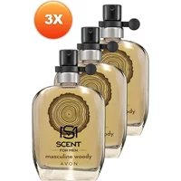 Avon Scent Masculine Woody EDT Odunsu Erkek Parfüm 3x30 ml