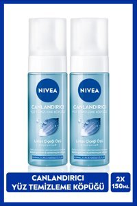 Nivea Canlandırıcı Lotus Çiçeği Özü Normal Kuru ve Hassas Ciltler İçin Yüz Yıkama Köpüğü 2x150 ml
