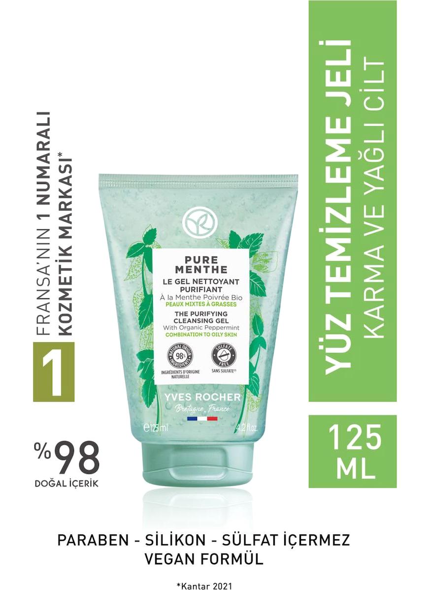 Yves Rocher Pure Menthe Karma ve Yağlı Ciltler İçin Yüz Temizleme Jeli 125 ml