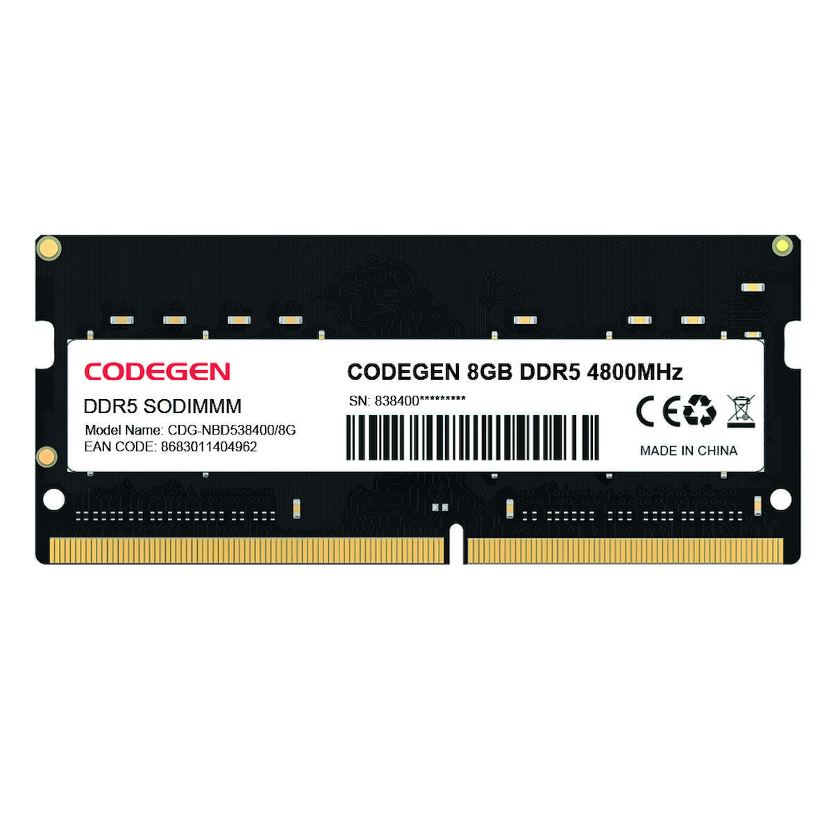 Codegen CDG-NBD538400/8G 8 GB DDR5 1x8 4800 Mhz Ram
