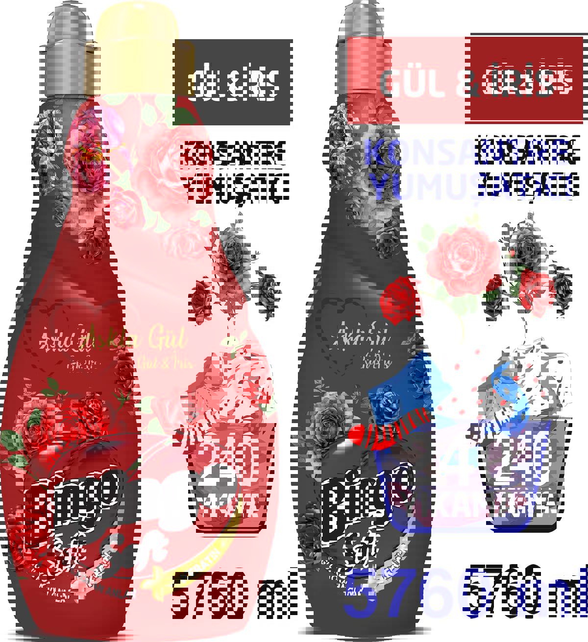 Bingo Soft Konsantre Aşkla Gül 60 Yıkama Yumuşatıcı 4x1.44 lt