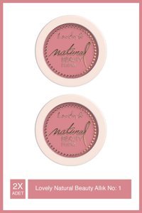 Lovely 1 Natural Beauty Işıltılı Mineralli Toz Allık 2 Adet