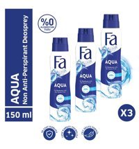 Fa Aqua Pudrasız Ter Önleyici Antiperspirant Sprey Unisex Deodorant 3x150 ml