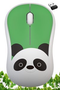 Vetech KM-V1752 Yatay Kablosuz Beyaz - Yeşil Mouse
