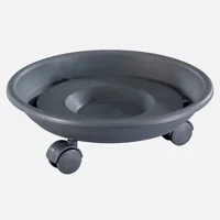 Wagner Ø 27,5cm Tekerlekli Plastik Saksı Altlığı Antrasit
