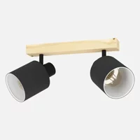 Eglo Batallas 10 W E27 Duy Yuvarlak Sıvaüstü Spot 2 Adet Siyah