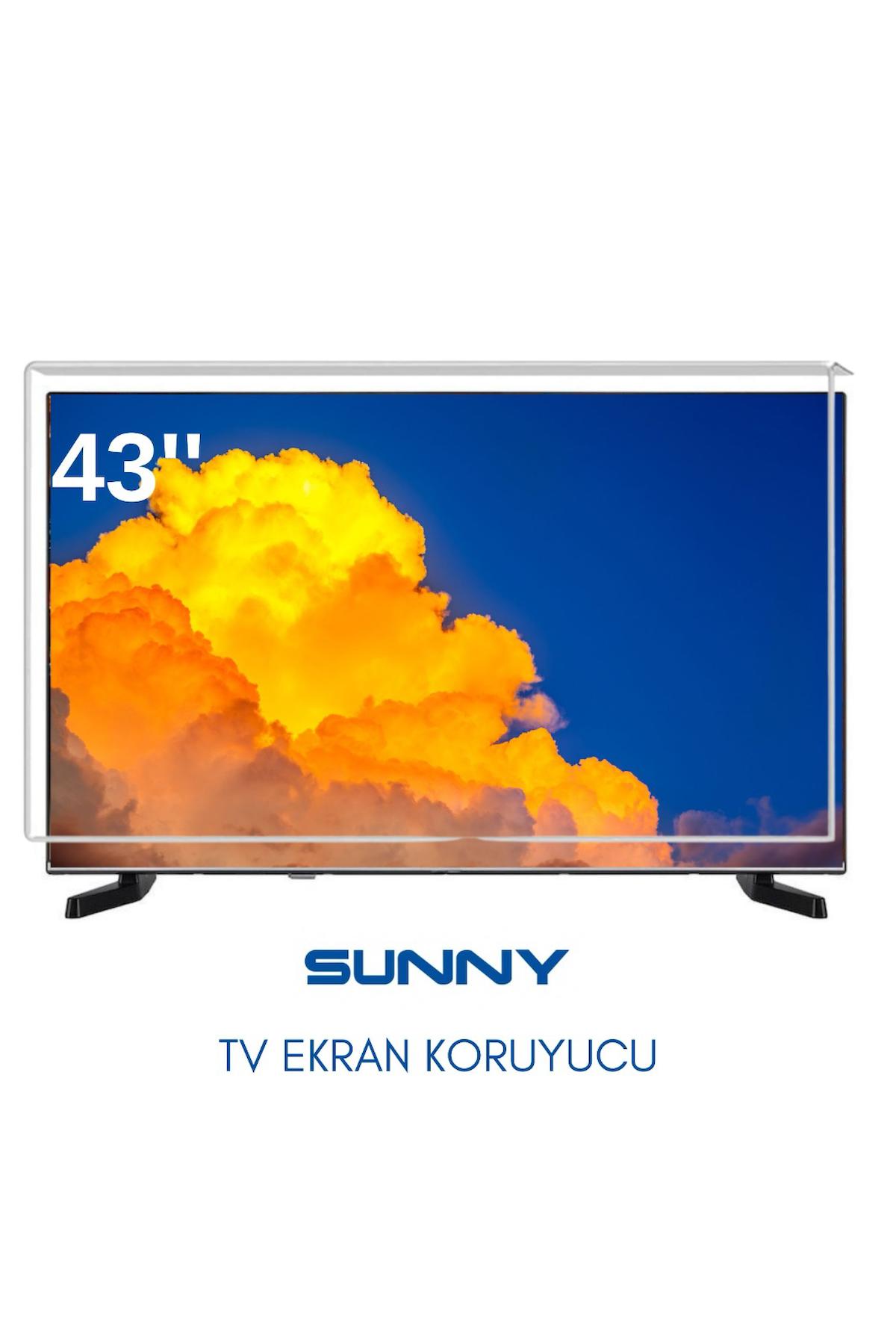 Technozi Sunny Uyumlu 43" inç 143 Ekran Tv Koruyucu Kırılmaz Paneli