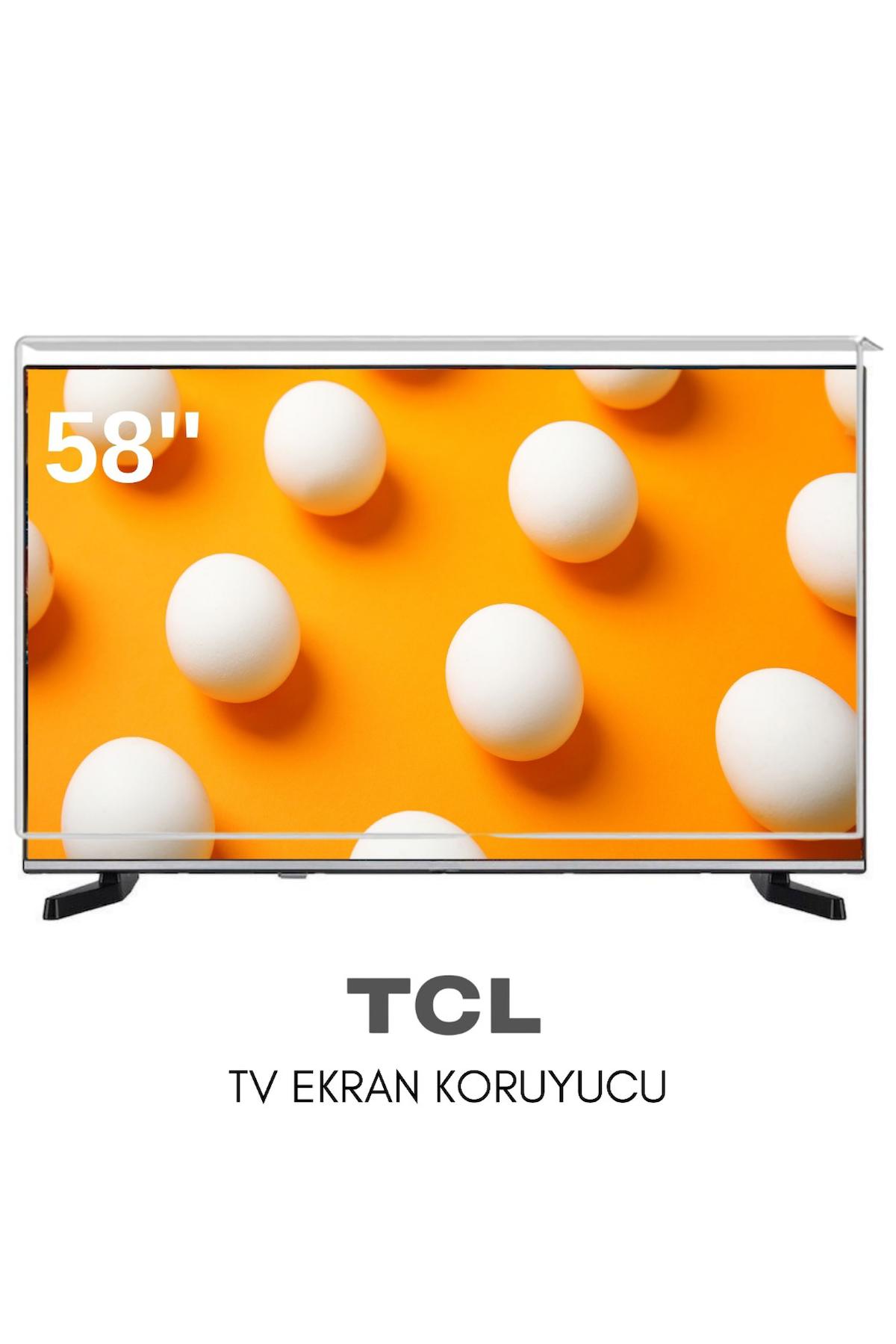 Technozi TCL Uyumlu 58" inç 158 Ekran Tv Koruyucu Kırılmaz Paneli