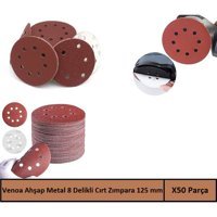 Venoa Ahşap Metal Delikli Cırt Zımpara Kağıdı 125 mm 50 Adet - 120 Kum