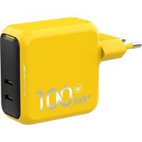 Aohi Magcube 2 Portlu Şarj Adaptörü, Gan+ 100W Hızlı Şarj Cihazı - Sarı
