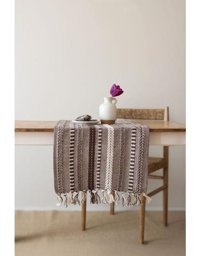 Wellstil Neula | %100 Pamuk Koyu Kahve Örme Runner 40 X 110 Cm - Koyu Kahverengi