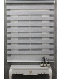 Kidmex Ithal Bambu Açık Gri Bambu Stor Zebra Perde Etek Dilimsiz - 140 x 190 cm