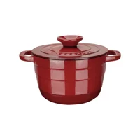 Lava Döküm Yuvarlak Tencere Döküm Demir Kapak Experience Serisi Çap(Ø)23Cm Kırmızı