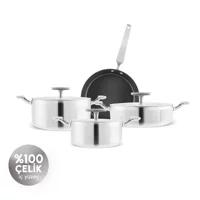 Karaca Plasma Steel 316+ 3Ply Apollo 7 Parça Tencere ve Tava Seti