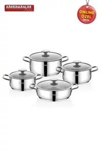 Kahramanlar Yağmur İndüksiyon Tabanlı 8 Parça Tencere Seti-9005