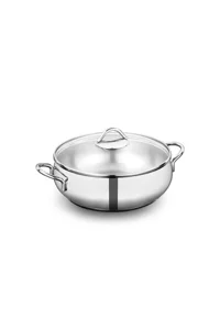 Korkmaz Kor A1077 Tombik Kısa Çelik Tencere 24X8 Cm 3,6 Litre