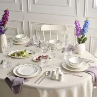 Karaca Elegance Bone Brillo 56 Parça 12 Kişilik Yemek Takımı Gold