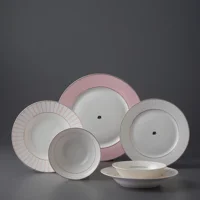 Jumbo Navy 24 Parça 6 Kişilik Yemek Takımı Pembe