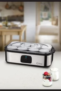 Kiwi KİWİ Paslanmaz Çelik Tabanlı 8 Kavanozlu Dijital Yoğurt Yapma Makinesi