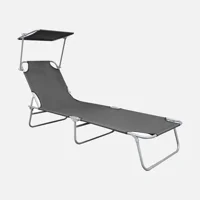 Sunfun Metal Katlanabilir Şezlong Gri