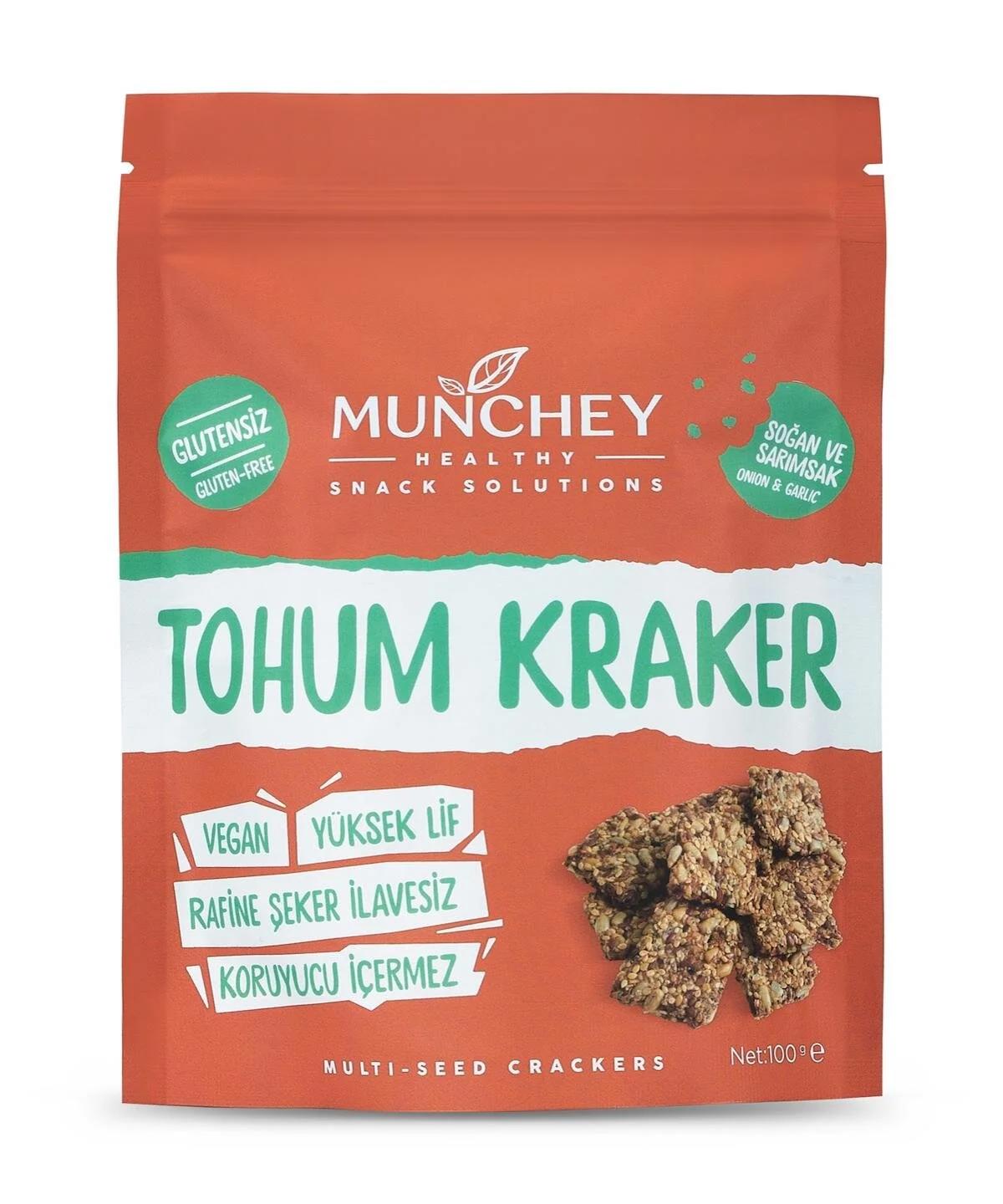 Munchey 12'li Soğan ve Sarımsaklı Tohum Kraker 100 gr