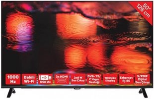 Hi-Level HL50FMN403 50 inç 4K Ultra HD 126 Ekran Çerçevesiz Flat Uydu Alıcılı Smart Led Android Televizyon